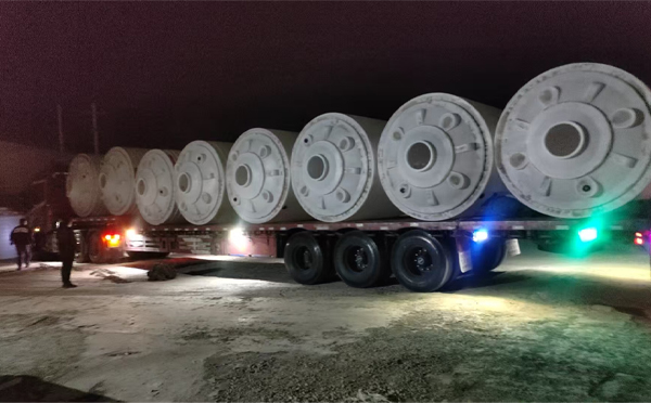 凉州锥底桶交付现场